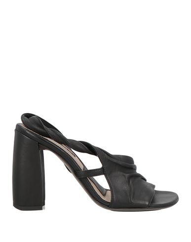 Malloni Woman Sandals Black Size 6 Leather