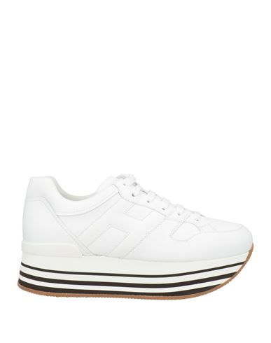 Hogan Woman Sneakers White Size 10 Leather In Animal Print