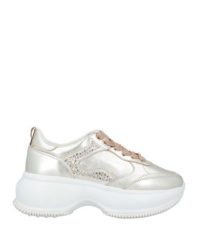 Hogan Atelier Woman Sneakers Platinum Size 6 Leather In Gray
