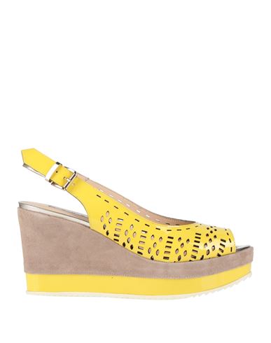 Bruglia Woman Sandals Yellow Size 7 Leather In Multi