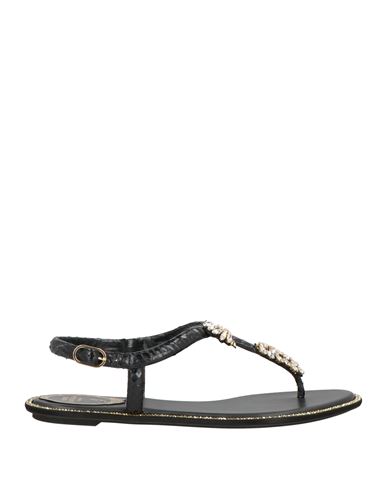 René Caovilla Rene' Caovilla Woman Thong Sandal Black Size 8 Textile Fibers