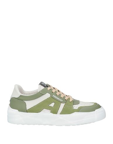 Asensyo Man Sneakers Sage Green Size 8 Leather, Textile Fibers