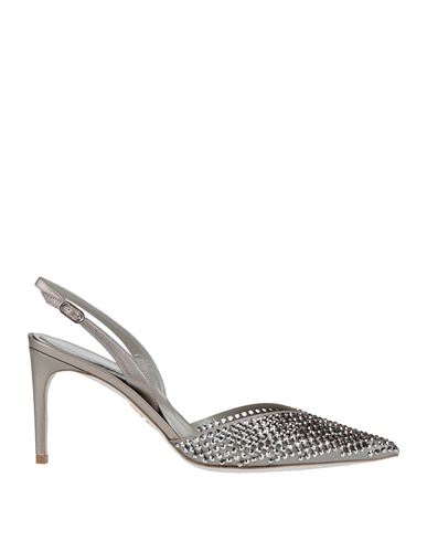 René Caovilla Rene' Caovilla Woman Pumps Grey Size 8 Lambskin In Metallic
