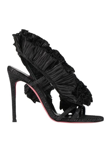 Luciano Padovan Woman Sandals Black Size 8 Textile Fibers In Multi