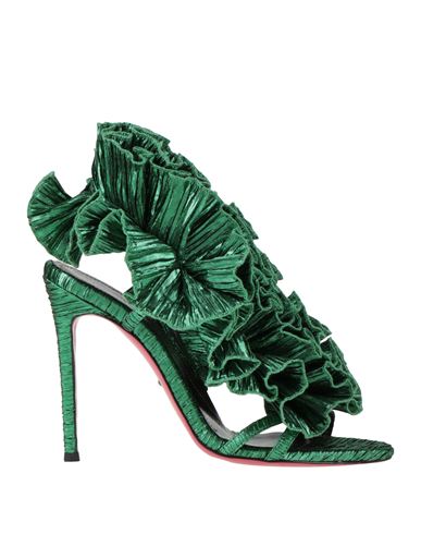 Luciano Padovan Woman Sandals Emerald Green Size 8 Textile Fibers