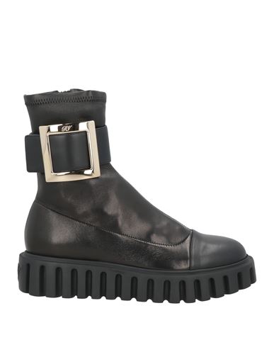 Roger Vivier Woman Ankle Boots Black Size 8 Leather