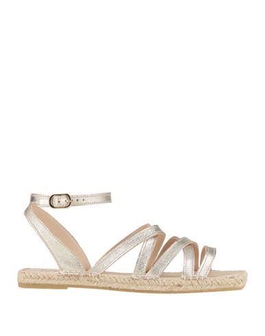 Espadrij Woman Espadrilles Platinum Size 8 Leather In Metallic