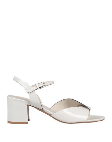 Del Carlo Woman Sandals White Size 8 Leather