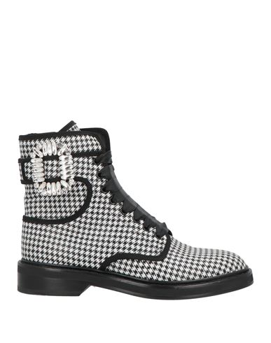 Roger Vivier Woman Ankle Boots White Size 8 Textile Fibers In Black