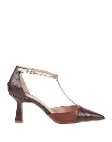 Ovyè Ovyé Woman Pumps Tan Size 8 Leather, Synthetisches Material In Brown