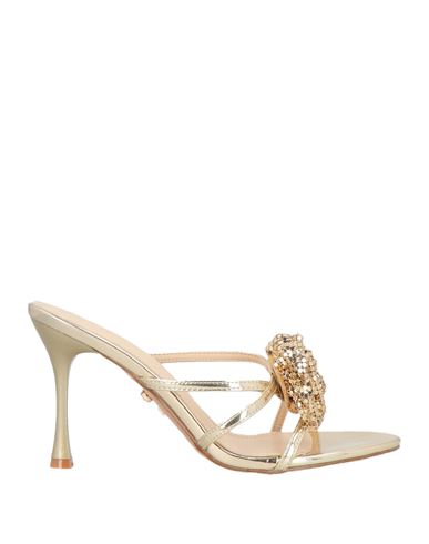 Twenty Four Haitch Woman Sandals Gold Size 11 Synthetisches Material In Multi