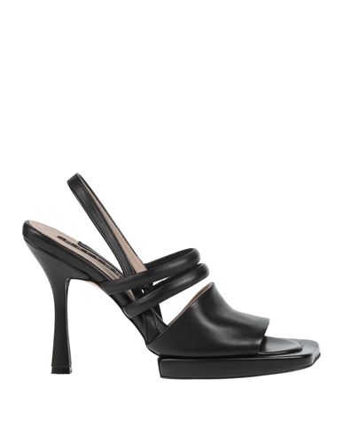 Malloni Woman Sandals Black Size 8 Leather