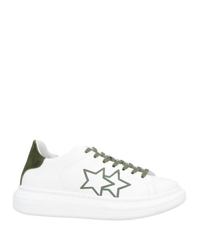 2star Woman Sneakers White Size 9 Leather, Textile Fibers, Rubber