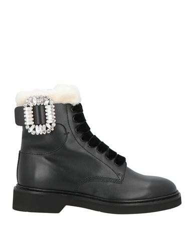 Roger Vivier Woman Ankle Boots Black Size 8 Leather