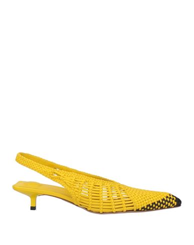 Jacquemus Woven Slingback Shoes With Pointed Toe In Yellow
