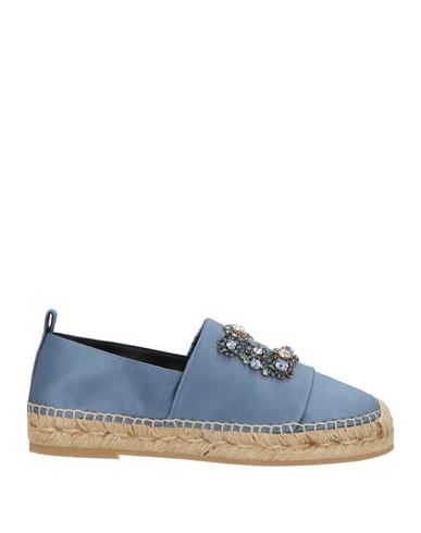 Roger Vivier Woman Espadrilles Slate Blue Size 6 Textile Fibers