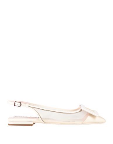 Roger Vivier Woman Ballet Flats Ivory Size 6.5 Textile Fibers, Leather In Animal Print