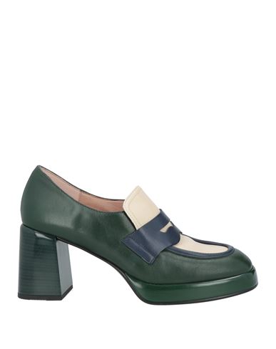 Hispanitas Woman Loafers Dark Green Size 10 Leather