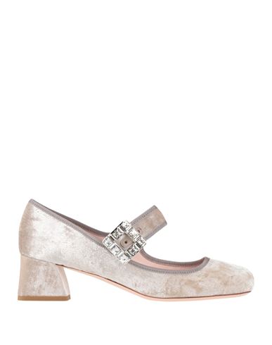 Roger Vivier Woman Pumps Taupe Size 7 Textile Fibers In Gray