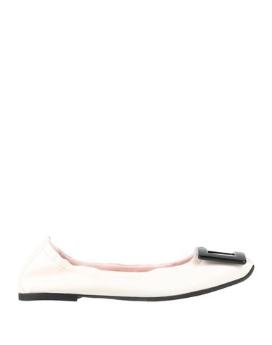 Roger Vivier Woman Ballet Flats Ivory Size 5.5 Leather In White