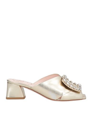 Roger Vivier Woman Sandals Platinum Size 5.5 Leather In Gray