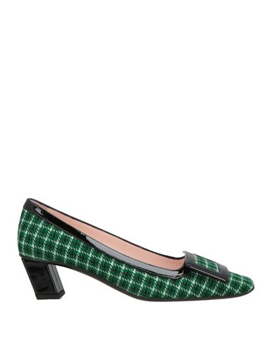 Roger Vivier Woman Pumps Green Size 7 Textile Fibers, Leather In Green