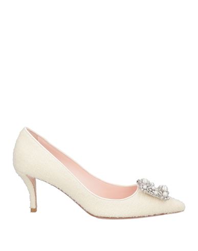 Roger Vivier Woman Pumps Cream Size 8 Textile Fibers In White
