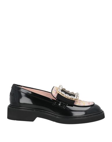 Roger Vivier Woman Loafers Black Size 5 Textile Fibers, Leather