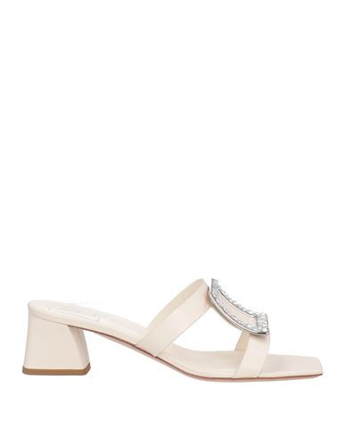 Roger Vivier Woman Sandals Ivory Size 10.5 Leather In White