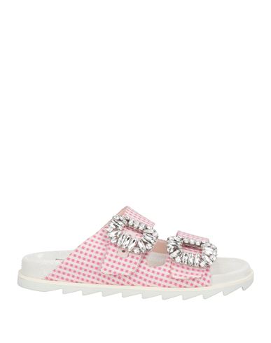 Roger Vivier Woman Sandals Pink Size 4 Textile Fibers In Pink