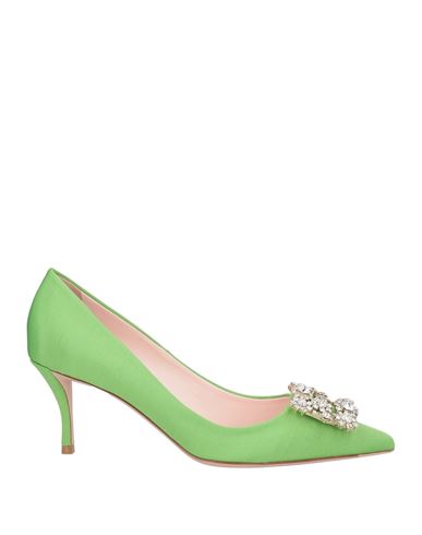 Roger Vivier Woman Pumps Green Size 7.5 Textile Fibers In Multi