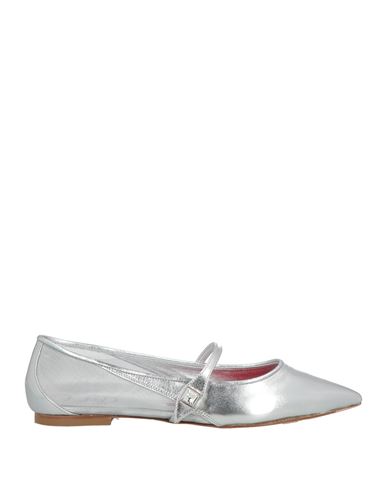 Roger Vivier Woman Ballet Flats Silver Size 8 Leather, Textile Fibers