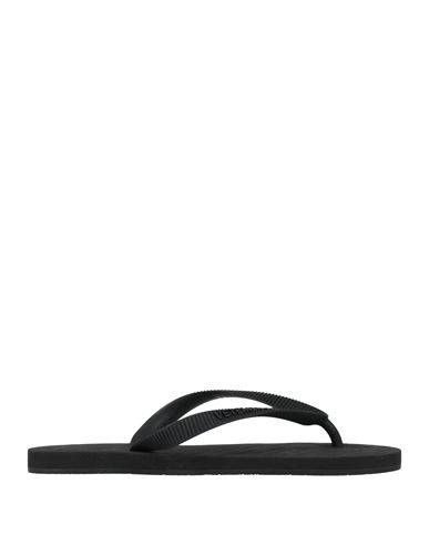 Vetements Woman Thong Sandal Black Size 8 Rubber In Animal Print