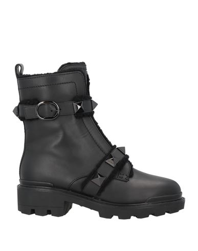 Valentino Garavani Woman Ankle Boots Black Size 10 Leather