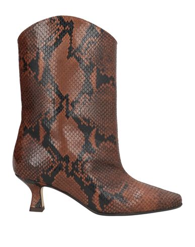 Dondup Woman Ankle Boots Brown Size 5 Leather In Brown