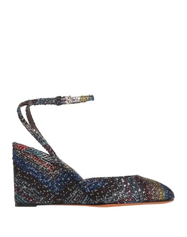 Missoni Woman Pumps Black Size 8 Textile Fibers In Multi