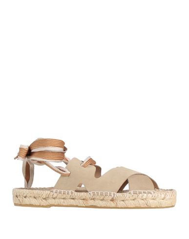 Paloma Barceló Palomitas By  Woman Espadrilles Taupe Size 8 Leather In Animal Print