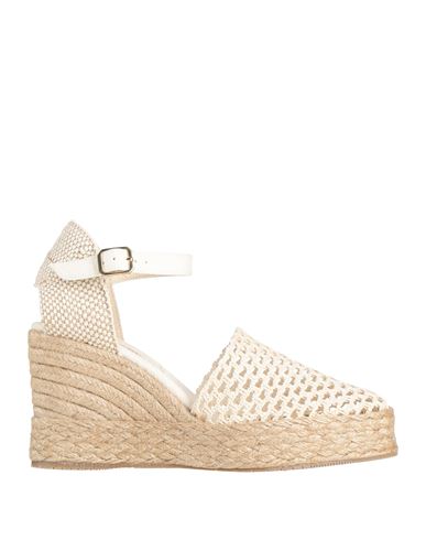 Paloma Barceló Palomitas By  Woman Espadrilles Ivory Size 8 Textile Fibers In Neutral