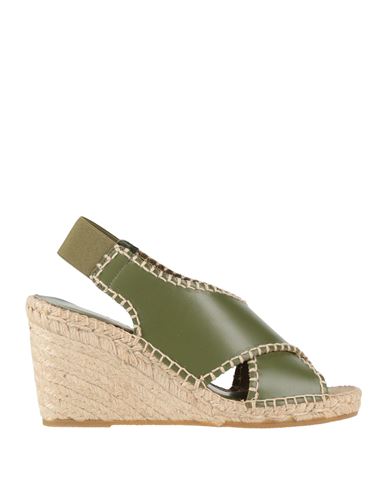 Paloma Barceló Palomitas By  Woman Espadrilles Military Green Size 8 Leather