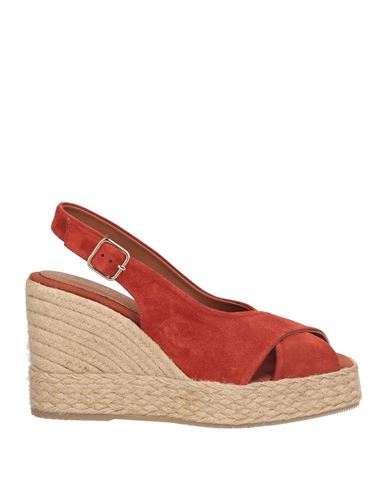 Paloma Barceló Palomitas By  Woman Espadrilles Rust Size 8 Leather In Red