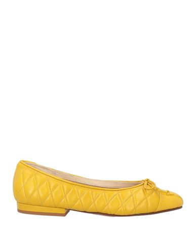 Cristina Millotti Woman Ballet Flats Mustard Size 8 Leather In Yellow