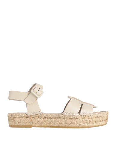 Paloma Barceló Woman Espadrilles Beige Size 8 Cowhide In Sand