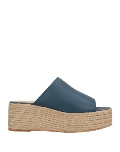 Paloma Barceló Woman Espadrilles Navy Size 9.5 Leather In Blue