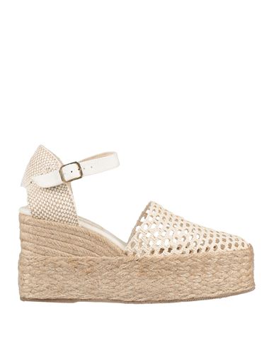 Paloma Barceló Palomitas By  Woman Espadrilles Ivory Size 9 Textile Fibers In Neutral