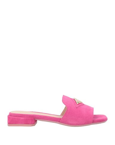 Lorenzo Mari Woman Sandals Fuchsia Size 8 Leather In Pink