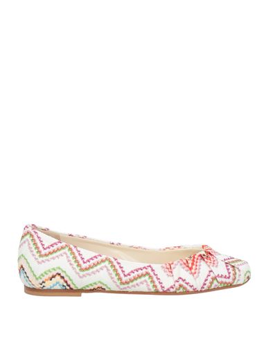 Missoni Woman Ballet Flats White Size 8 Textile Fibers