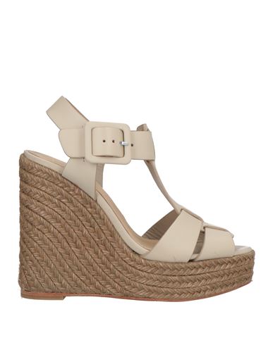 Paloma Barceló Woman Espadrilles Beige Size 7 Cowhide In Sand
