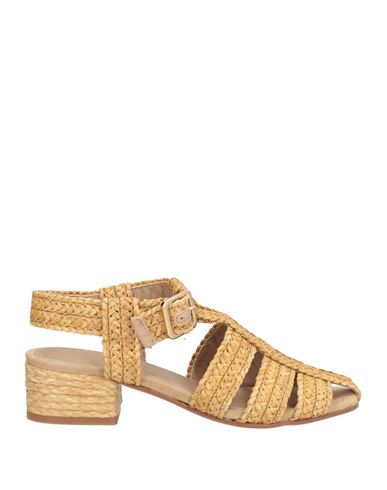 Paloma Barceló Woman Sandals Sand Size 7 Natural Raffia In Multi