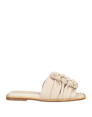 Paloma Barceló Woman Sandals Beige Size 8 Calfskin In Neutral