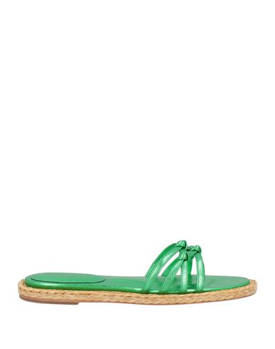 Paloma Barceló Woman Sandals Green Size 8 Leather In Multi